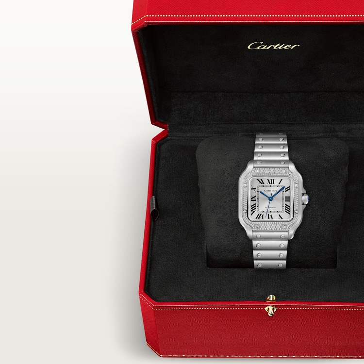 Unworn Cartier Santos de Cartier, Stainless Steel, 35.1mm, Ref# W4SA0005, Watch in box