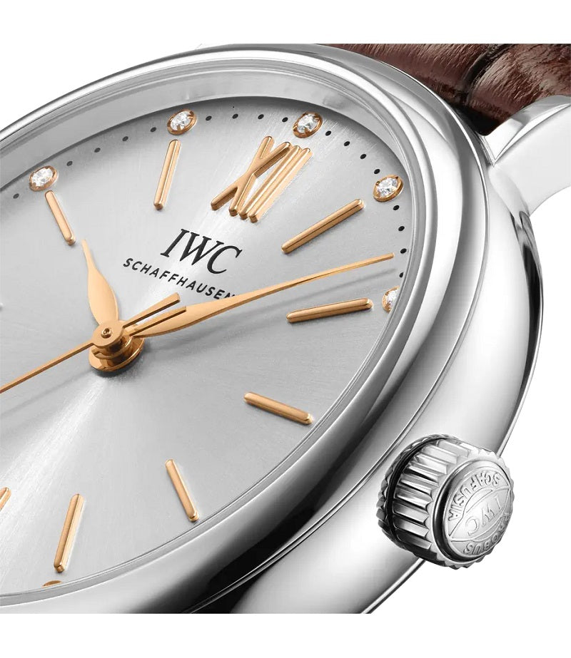 IWC Portofino Automatic 34, Stainless Steel and Diamonds, 34mm, Ref# IW357403, Crown