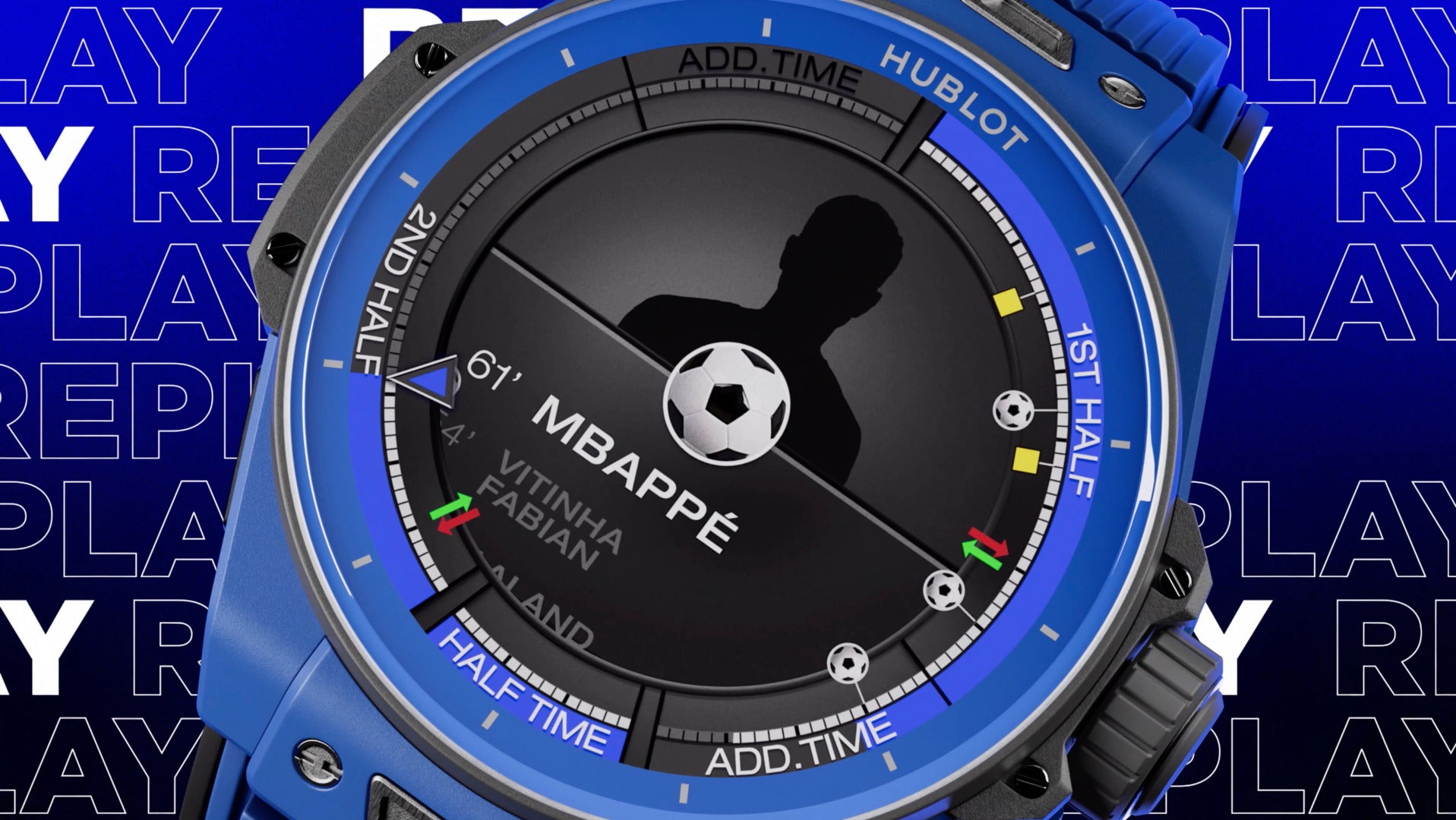 Hublot Big Bang E GEN3 UEFA CHAMPIONS LEAGUE, Blue Ceramic, 44mm, Ref# 450.EX.1100.RX.UCL23,  Digital  watchface 