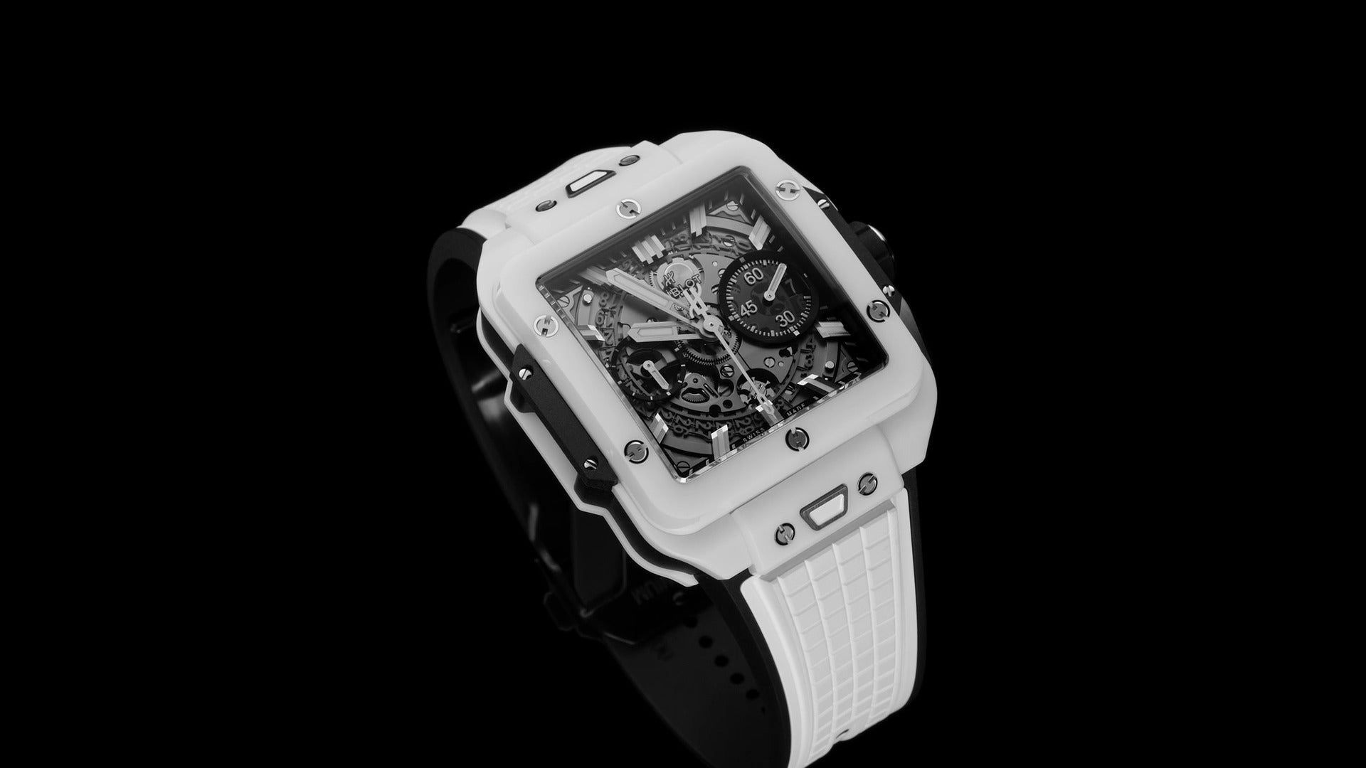 Hublot, Square Bang Unico White Ceramic, 42mm, Ref# 821.HX.0170.RX, Main view