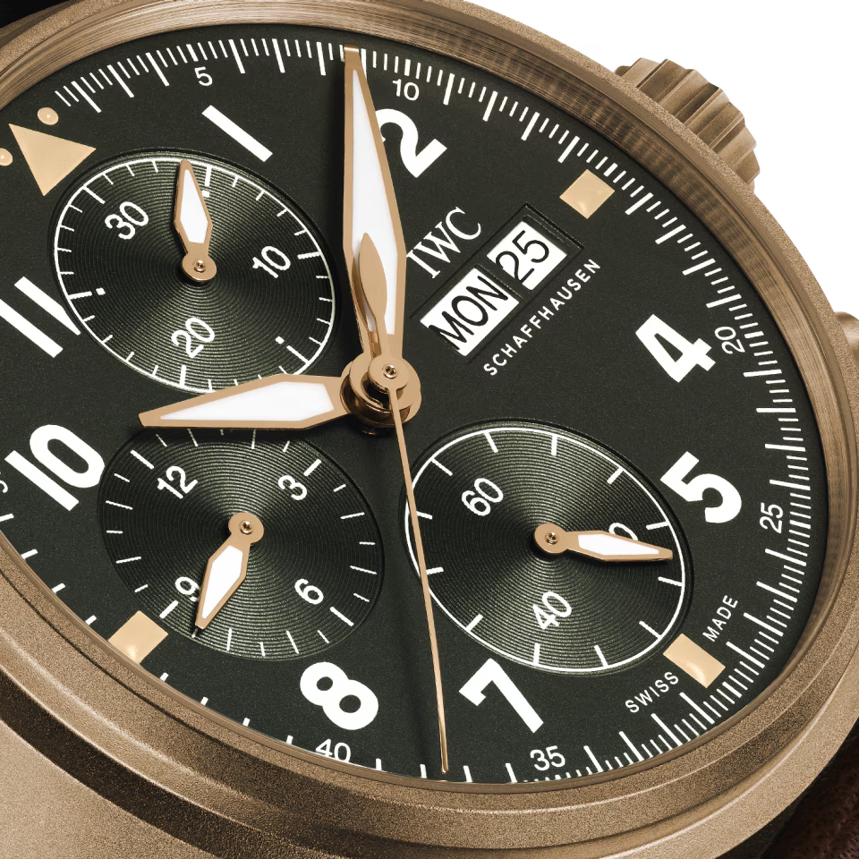 Unworn IWC Pilot's Watch Spitfire Chronograph, Bronze, 41mm, Ref# IW387902, Dial