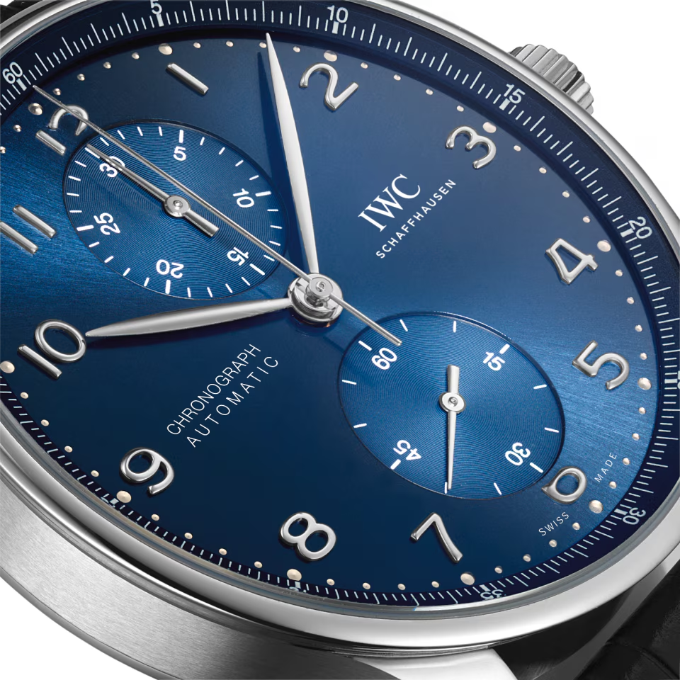 Unworn IWC Portugieser Automatic Chronograph, Stainless steel, 41 mm, Ref# IW371606, Dial