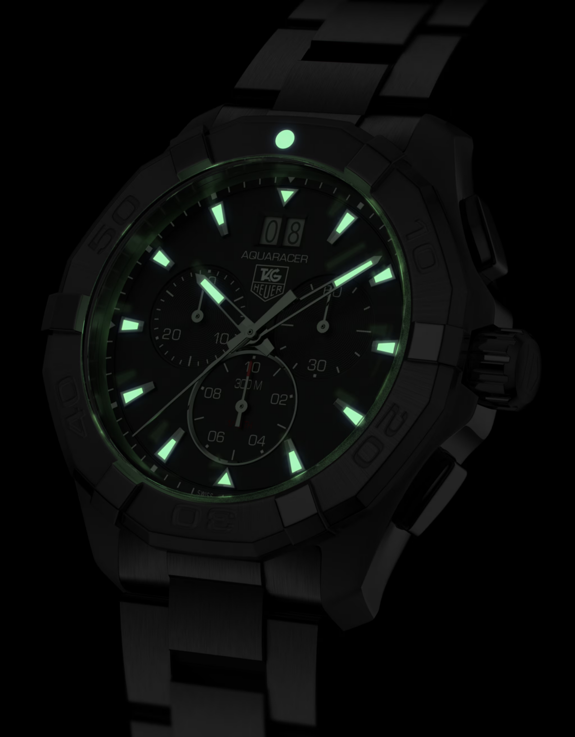 TAG Heuer Aquaracer Chronograph, 43mm, Stainless Steel, Ref# CAY1110.BA0927, Luminous