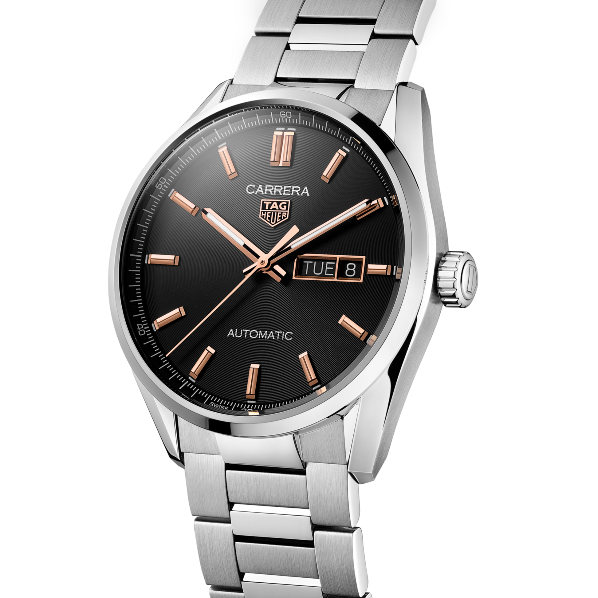 Unworn TAG Heuer Carrera Calibre 5 Day-Date, Stainless Steel, 41mm, Ref# WBN2013.BA0640, Main view