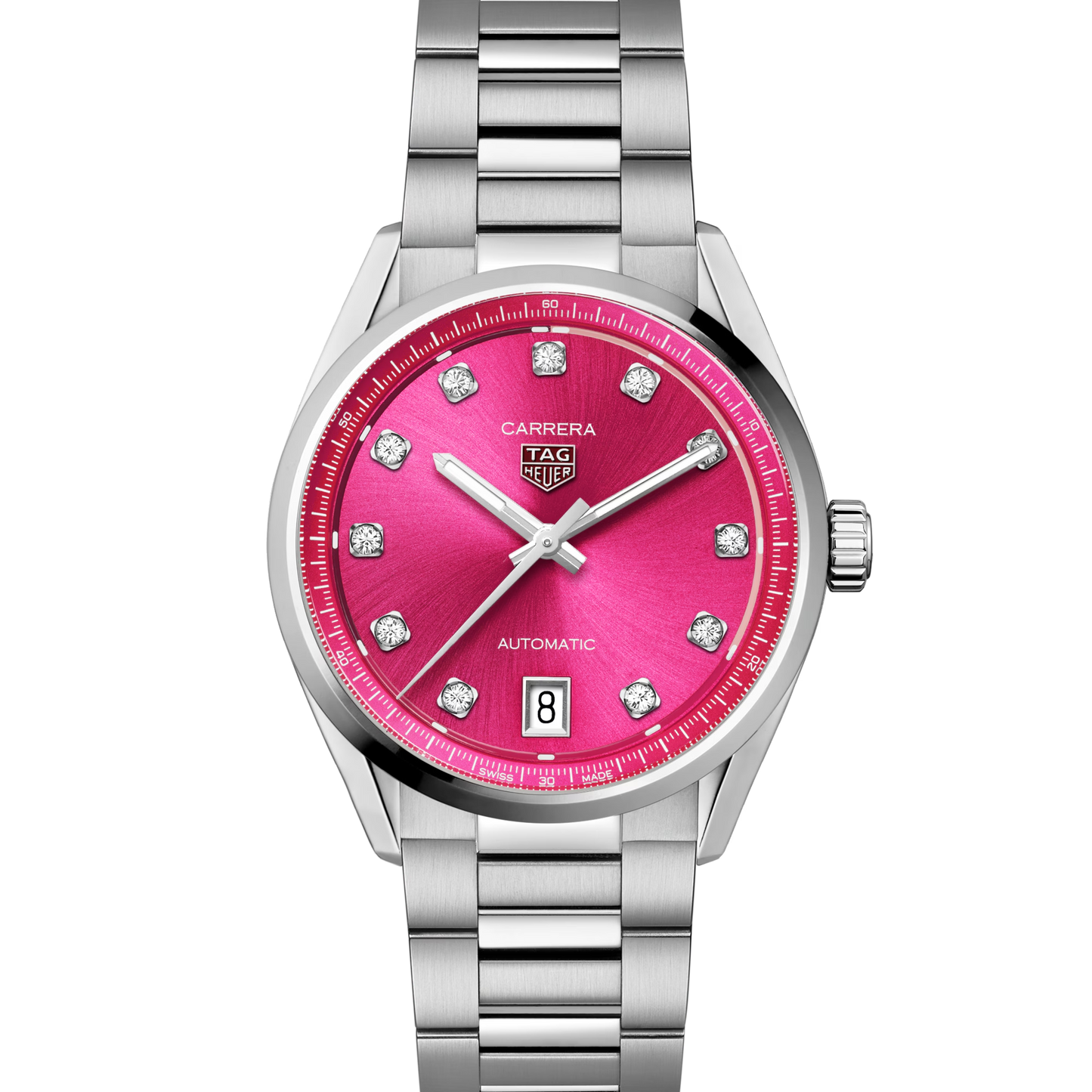 TAG Heuer Carrera Calibre 7 Date, Stainless Steel and Diamonds, 36mm, Ref# WBN2318.BA0001, Dial