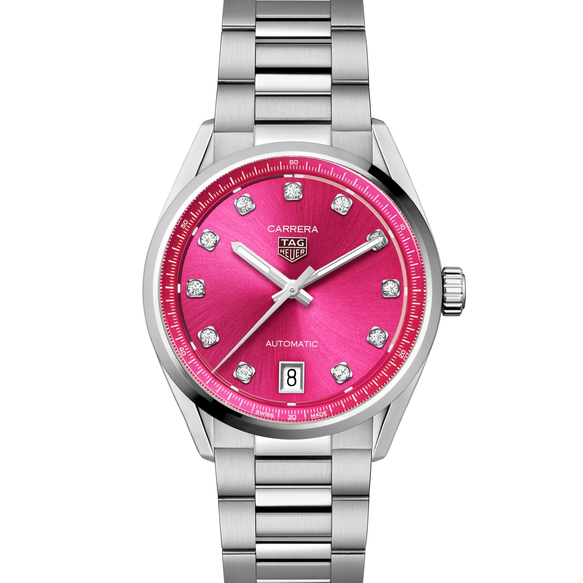 TAG Heuer Carrera Calibre 7 Date, Stainless Steel and Diamonds, 36mm, Ref# WBN2318.BA0001, Dial