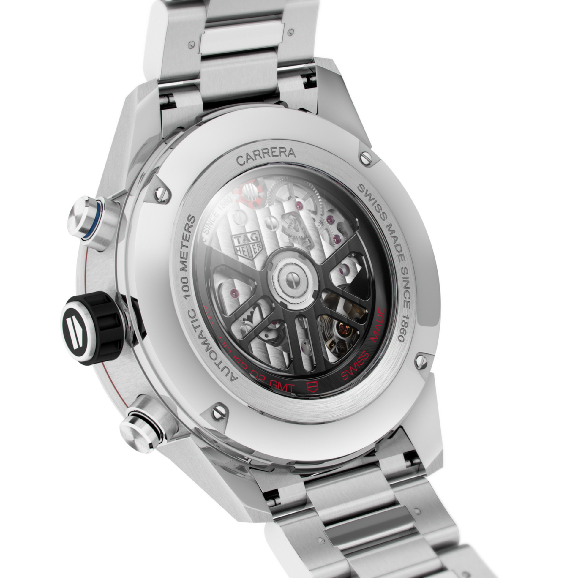 Unworn TAG Heuer Carrera Chronograph Twin-Time, Stainless Steel and Ceramic, 45mm, Ref#CBG2A1Z.BA0658, Back