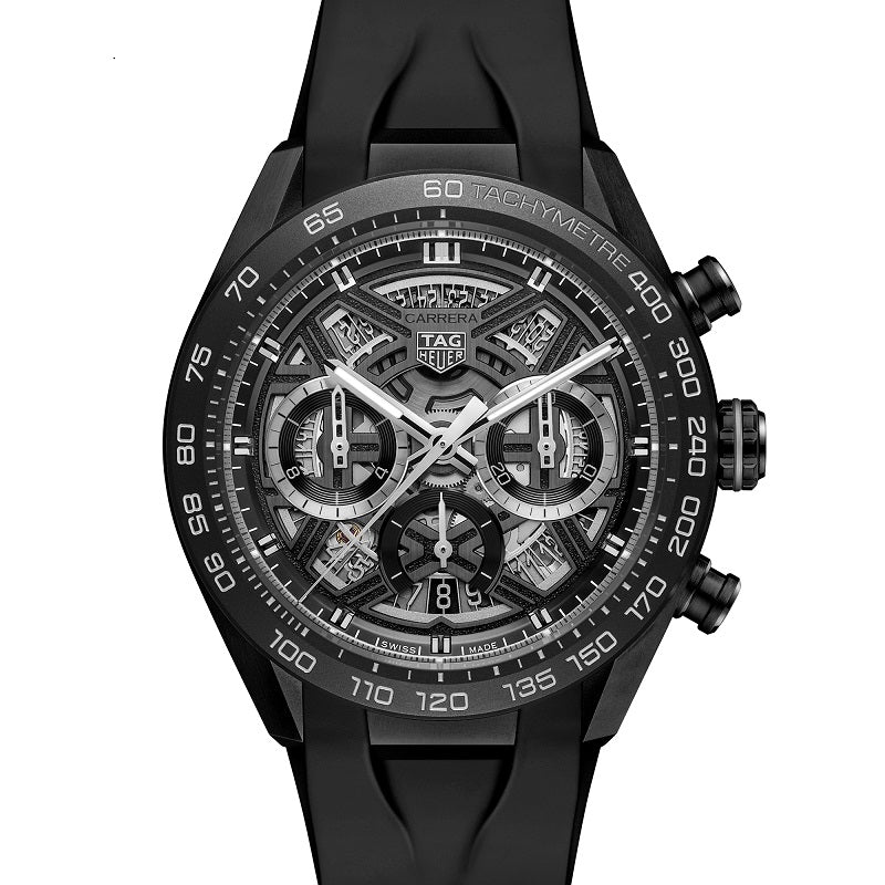 TAG Heuer Carrera Chronograph Extreme Sport, Titanium coated with black DLC, 44mm, Ref# CBU2080.FT6272, Dial