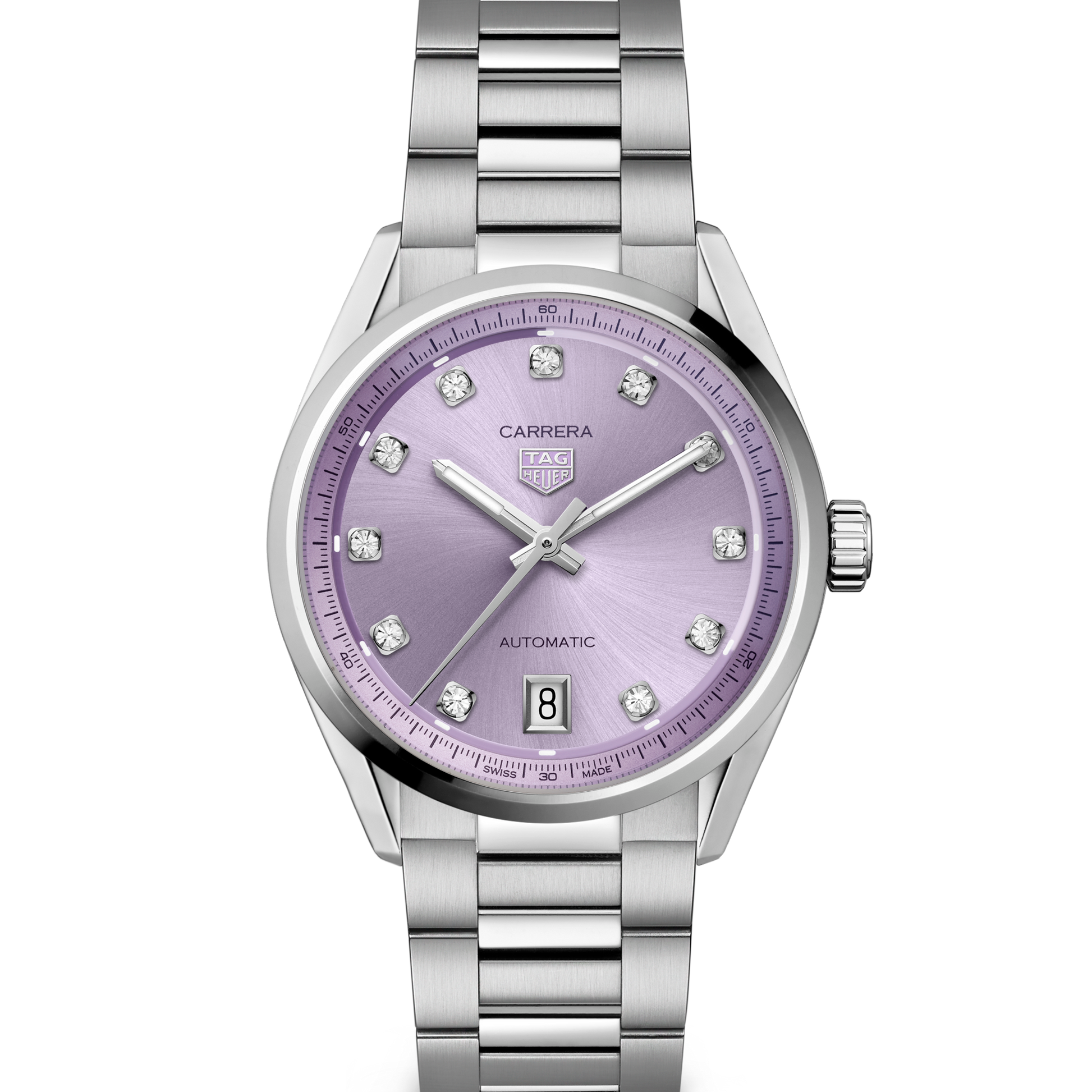 TAG Heuer Carrera Calibre 7 Date, Stainless Steel and Diamonds, 36mm, Ref# WBN2319.BA0001, Dial