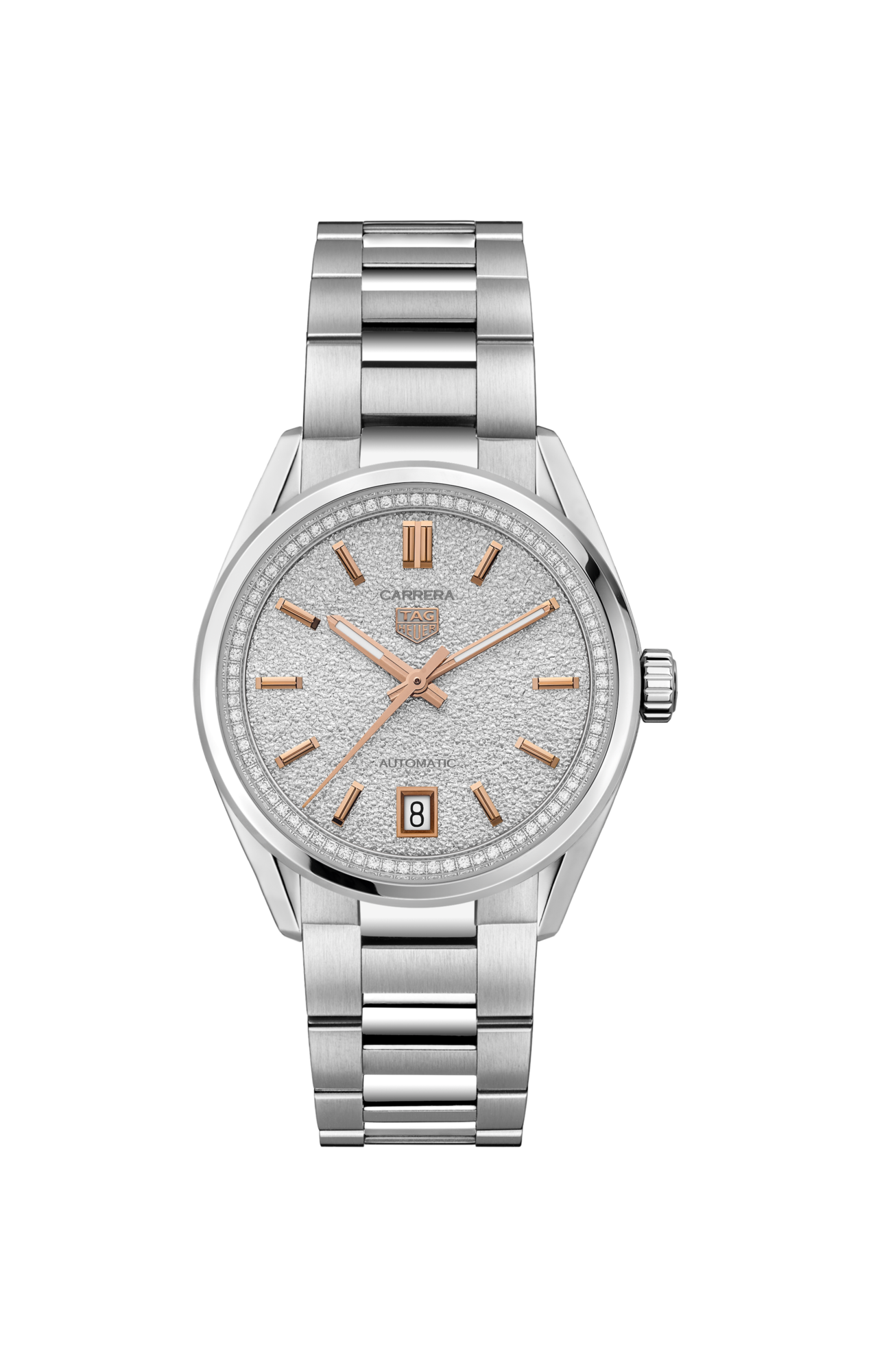 TAG Heuer Carrera Calibre 7 Date, Stainless Steel set with Diamonds, 36mm, Ref# WBN231B.BA0001