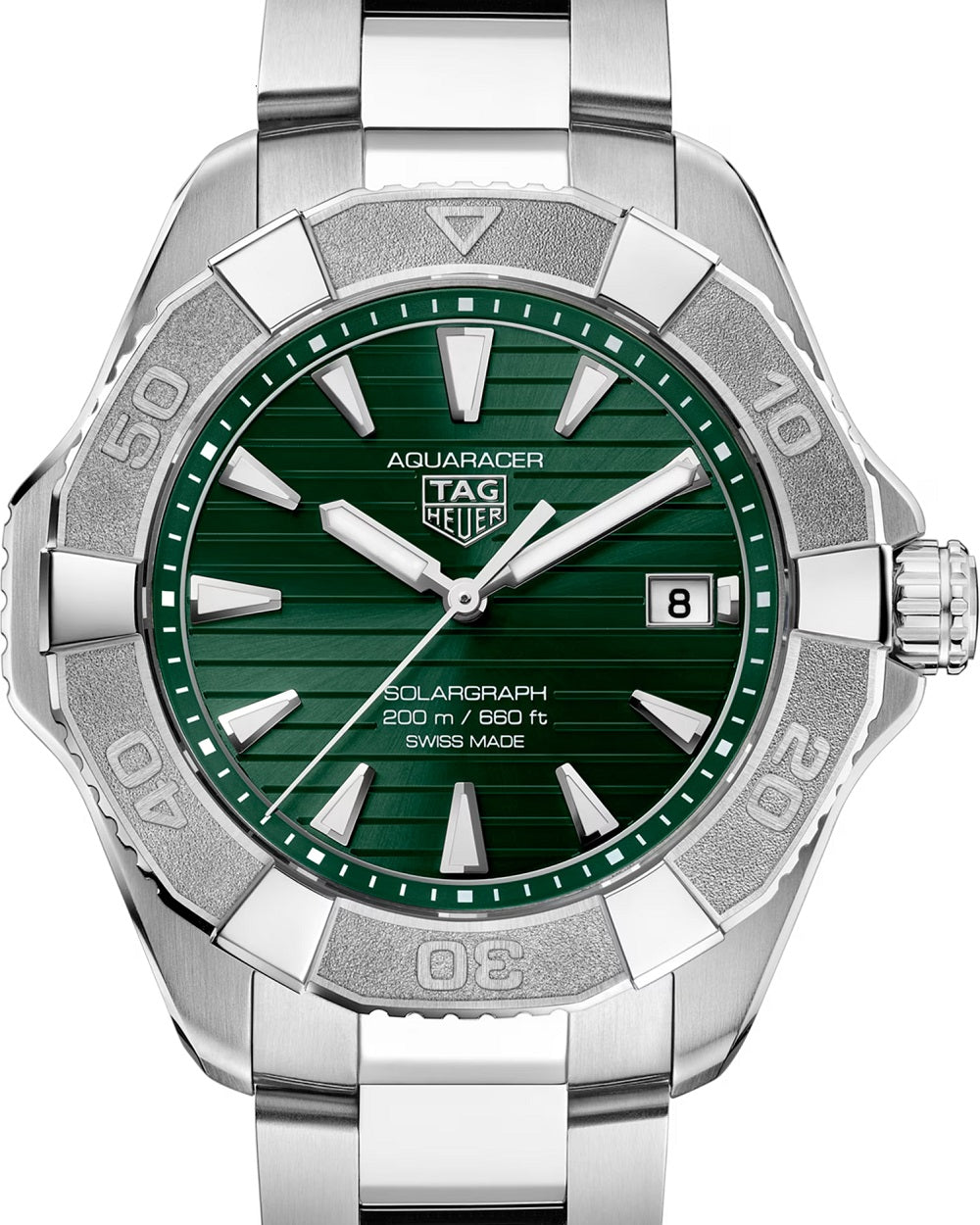 TAG Heuer Aquaracer Professional 200 Solargraph, Solar Quartz, Stainless Steel, 40mm, Ref# WBP1118.BA0047, Dial