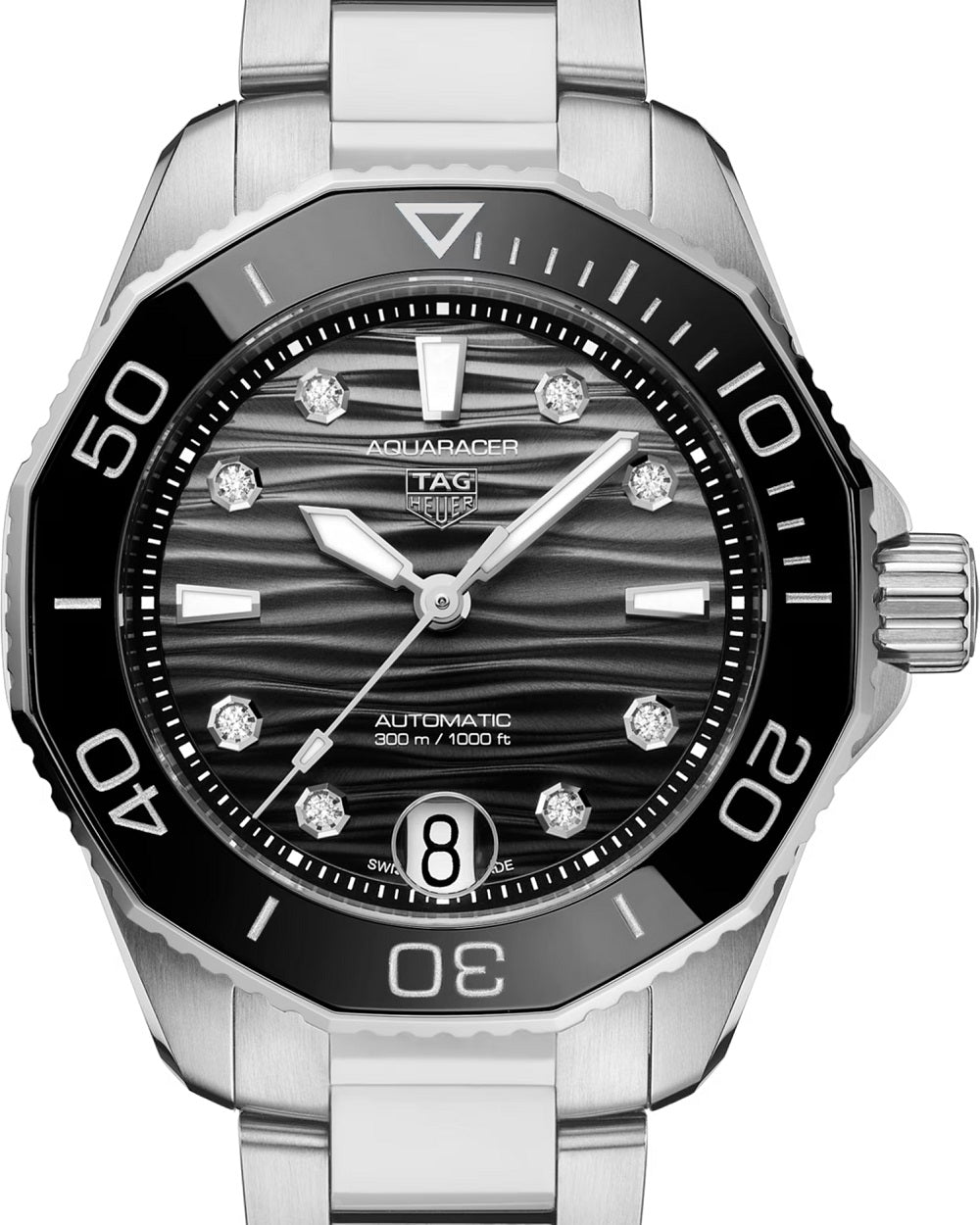 TAG Heuer Aquaracer Professional 300 Date, Stainless Steel, Ceramic and Diamonds, 36mm, Ref# WBP231R.BA0618, Dial