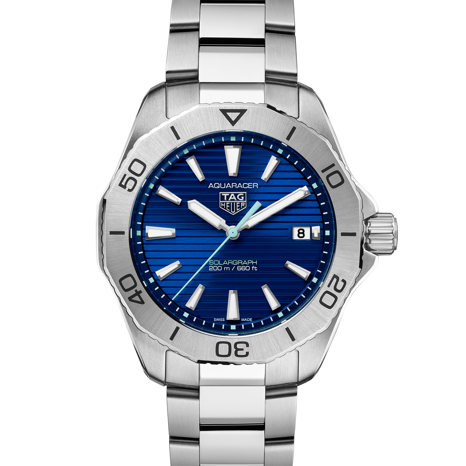 TAG Heuer Aquaracer Professional 200 Solargraph, Stainless Steel, 40mm, Ref# WBP1113.BA0000, Dial