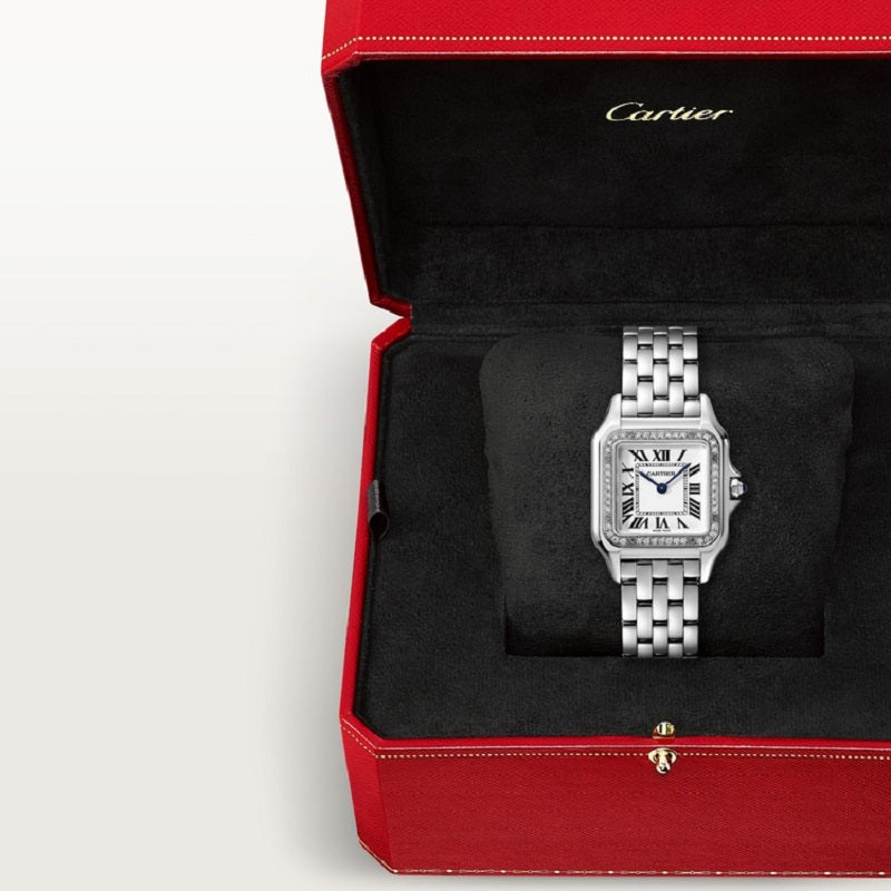 Cartier Panthère de Cartier Medium, Stainless Steel and Diamonds, 36.5mm x 26.7mm, Ref# W4PN0008, Watch in box