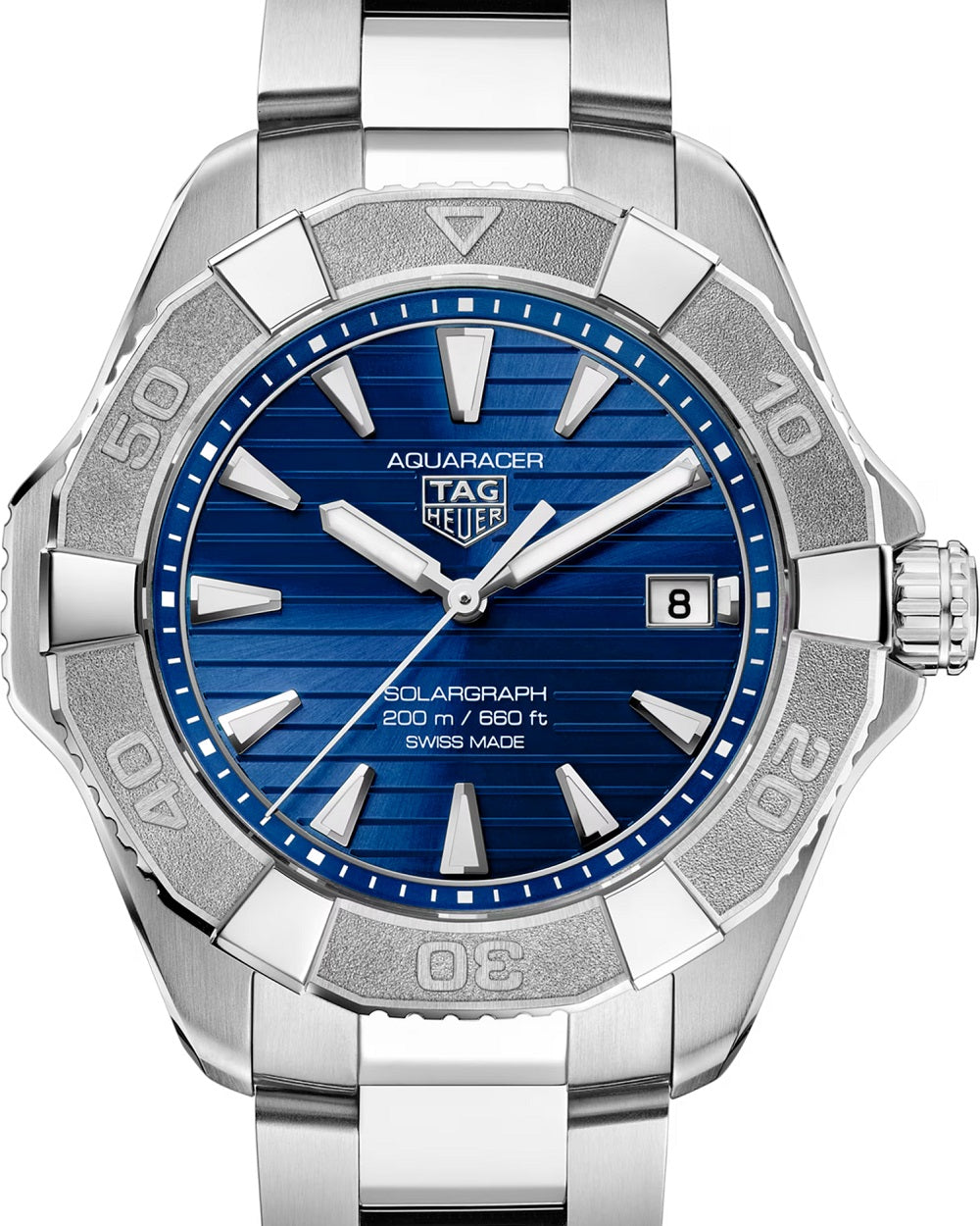 TAG Heuer Aquaracer Professional 200 Solargraph, Solar Quartz, Stainless Steel, 40mm, Ref# WBP1117.BA0047, Dial