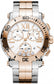 Unworn Chopard Happy Sport Chronograph, Stainless Steel and 18k Rose Gold, 5 floating diamonds, 42mm, Ref# 288499-6002