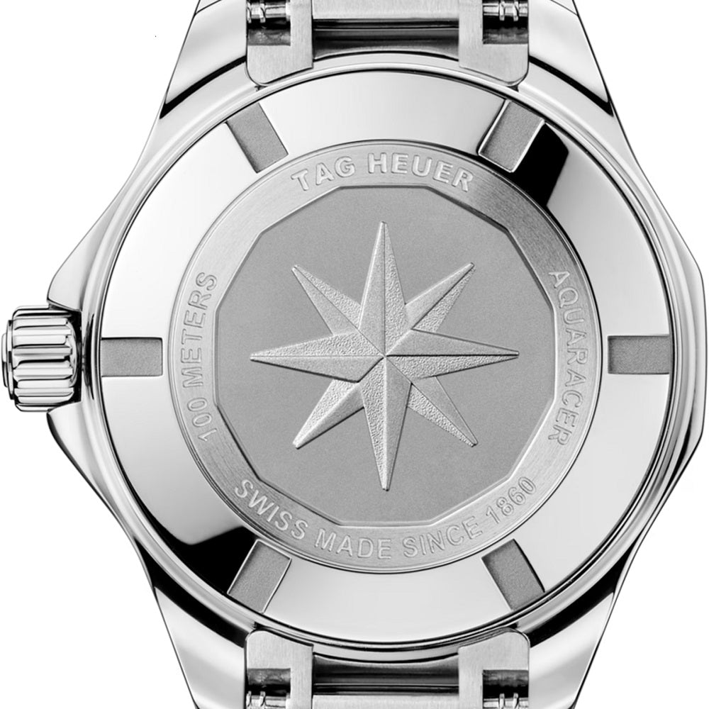 TAG Heuer Aquaracer Professional 100 Solargraph, Stainless Steel and Diamonds set, Solar Quartz, 28 mm, Ref# WBP141H.BA0049, Back