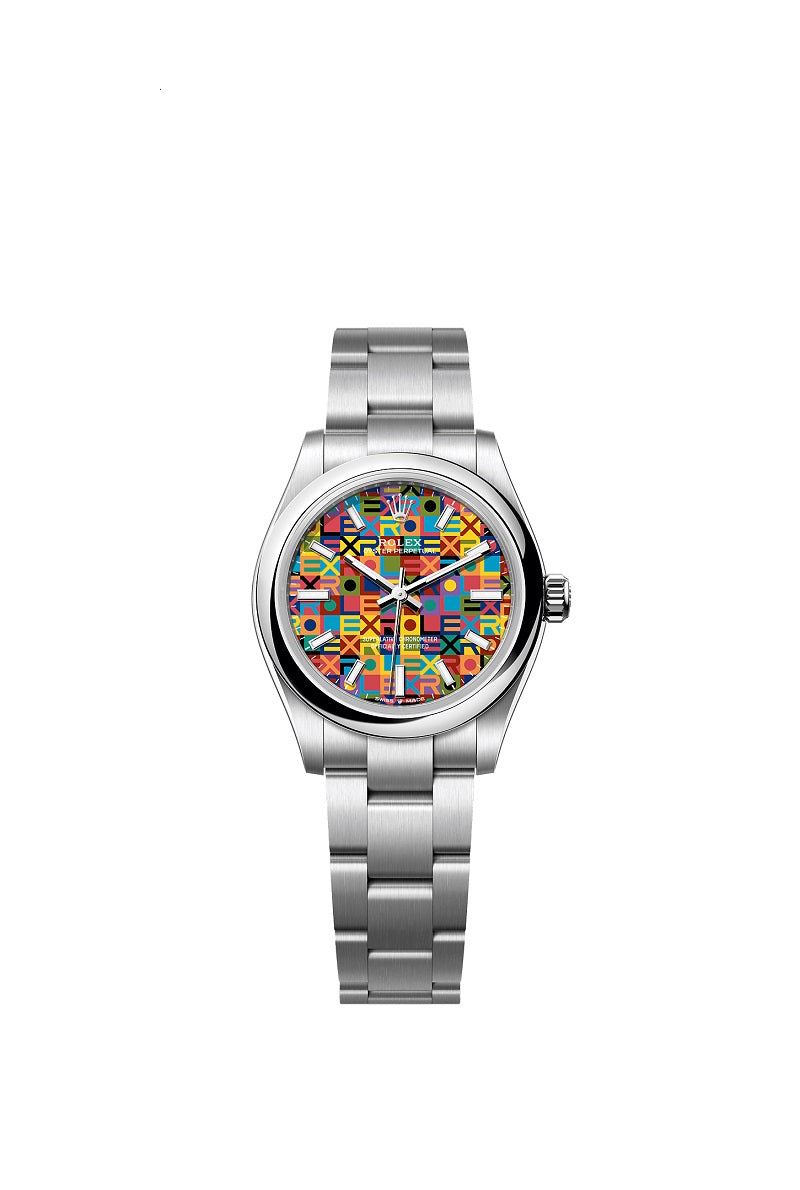 Rolex Oyster Perpetual 31, Oystersteel, 31mm, Multicoloured Jubilee motif dial, Domed Oyster, Ref# 277200-0019