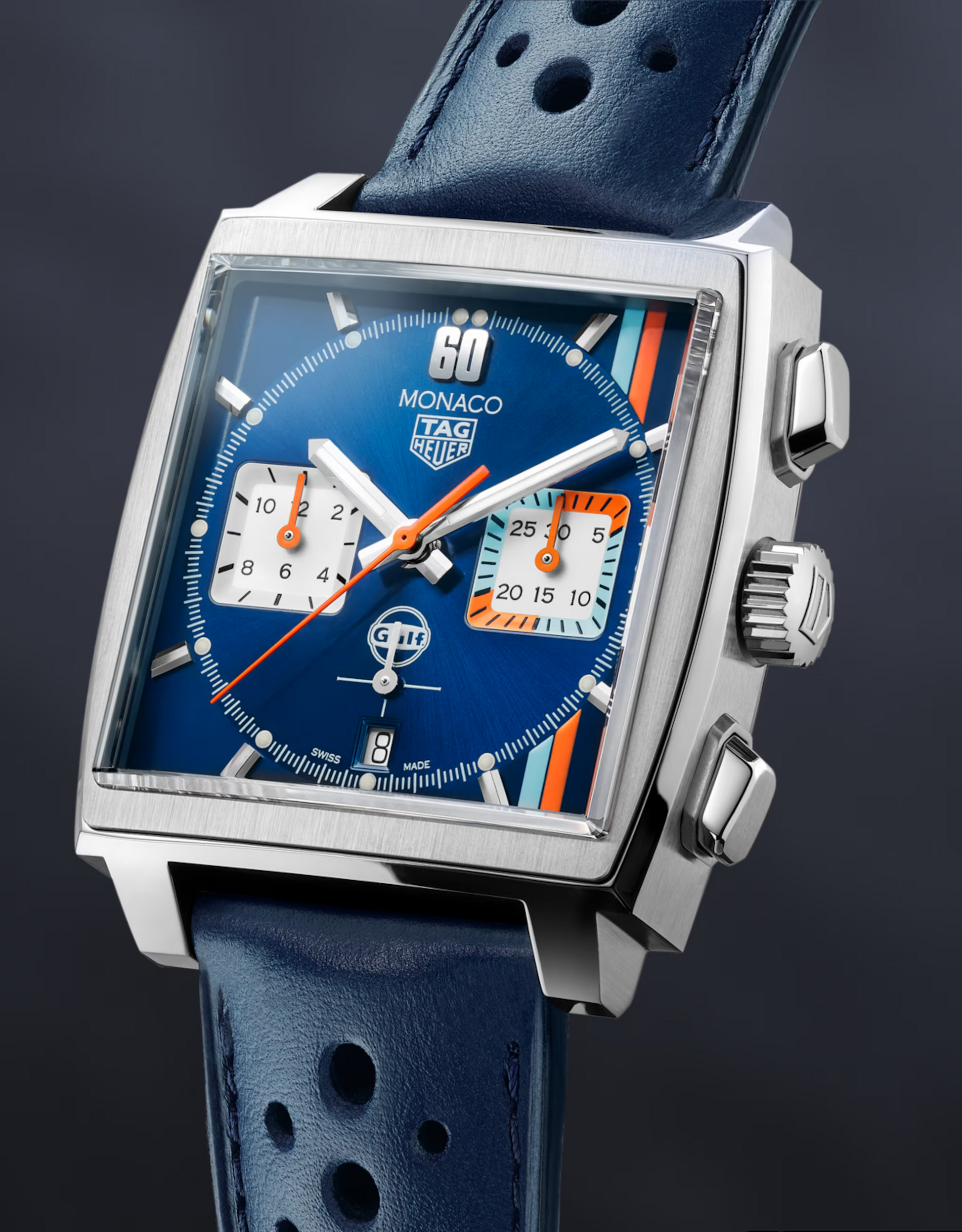 TAG Heuer Monaco Gulf, Chronograph Automatic, Stainless Steel, 39mm, Ref# CBL2115.FC6494, main view