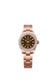 Rolex Oyster Perpetual 28, 18k Everose Gold and Diamonds, 28mm, Brown dial, Oyster, Ref# 276245rbr-0002