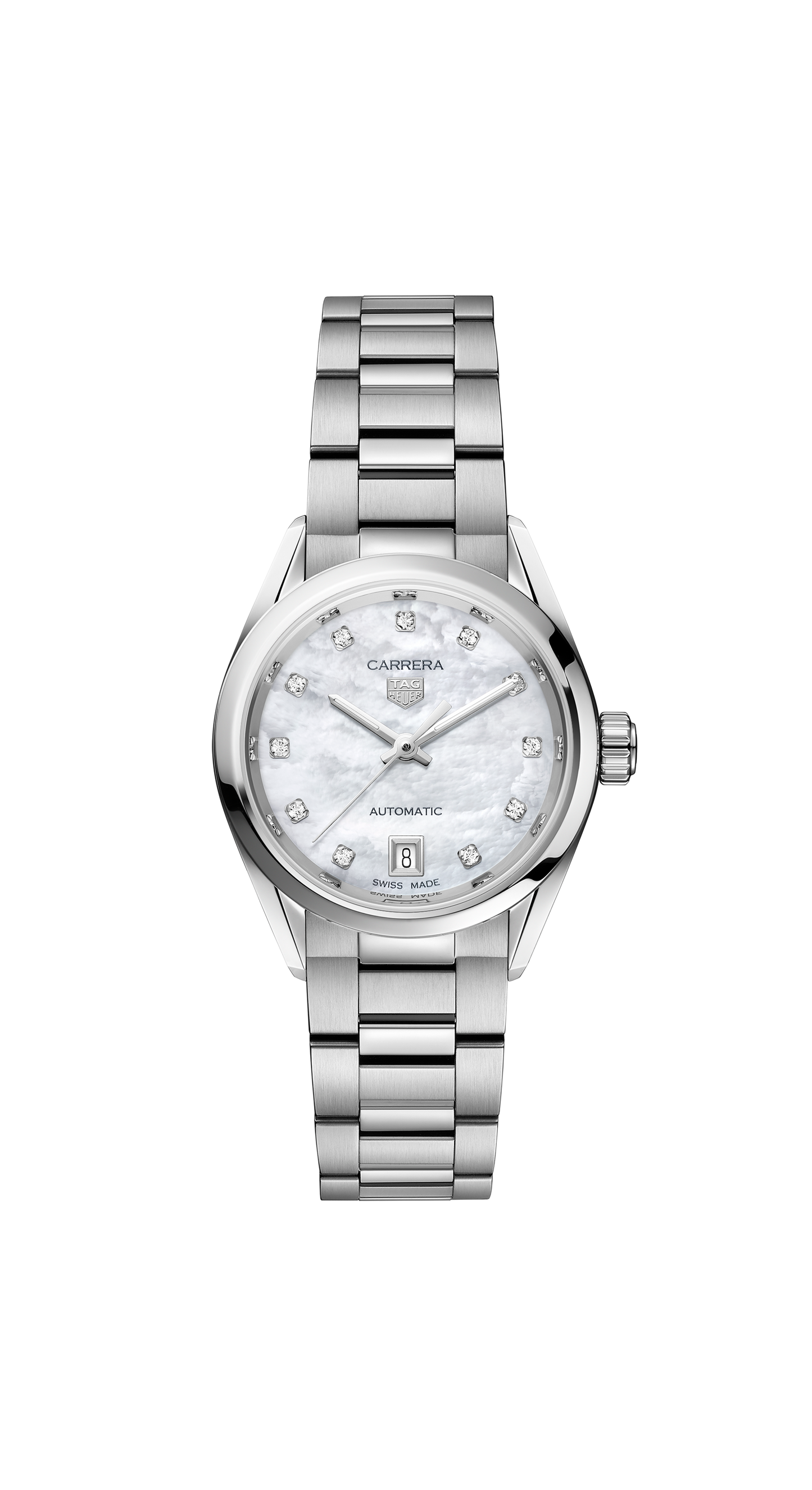 Unworn TAG Heuer Carrera Calibre 9 Date, Stainless Steel and Diamonds, 29mm, Ref# WBN2412.BA0621