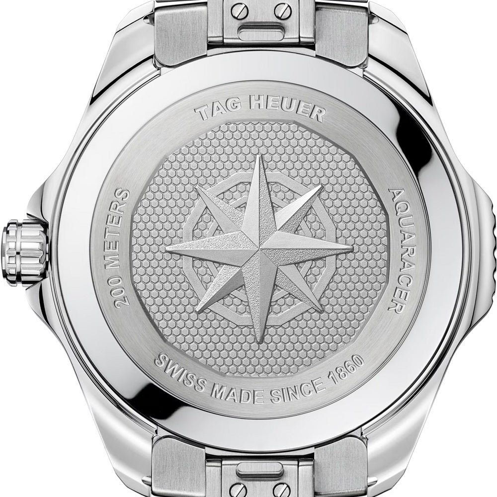 TAG Heuer Aquaracer Professional 200 Solargraph, Solar Quartz, Stainless Steel, 40mm, Ref# WBP1118.BA0047, Back