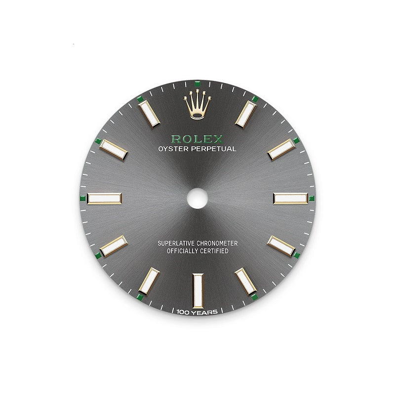 Rolex Oyster Perpetual 31, Oystersteel and 18k Yellow Gold, 31mm, Slate dial, Domed Oyster, Ref# 277203-0001, Dial