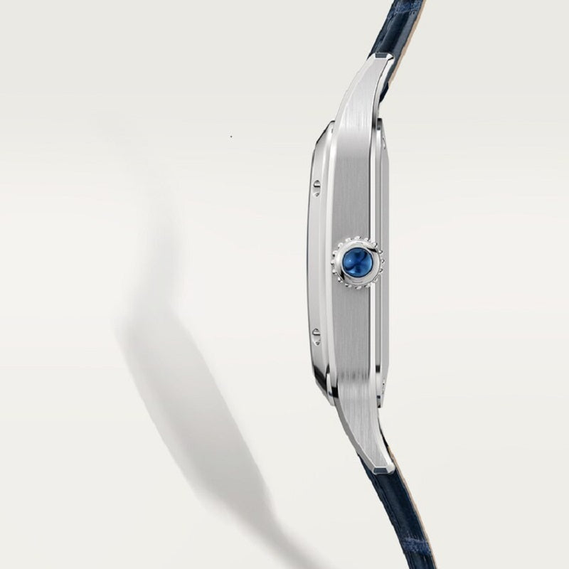 Cartier Santos-Dumont de Cartier, Stainless Steel, 38mm x 27.5mm, Ref# WSSA0086, Crown