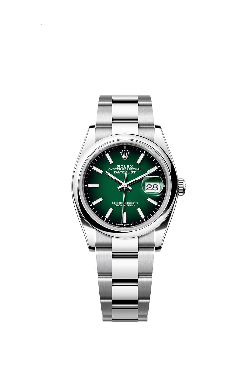 Rolex Datejust 36, Oystersteel, Green ombré dial, Domed Oyster, Ref# 126200-0025