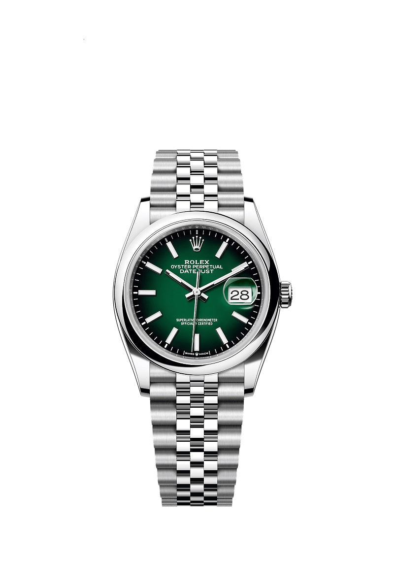 Rolex Datejust 36, Oystersteel, Green ombré dial, Domed Jubilee, Ref# 126200-0026
