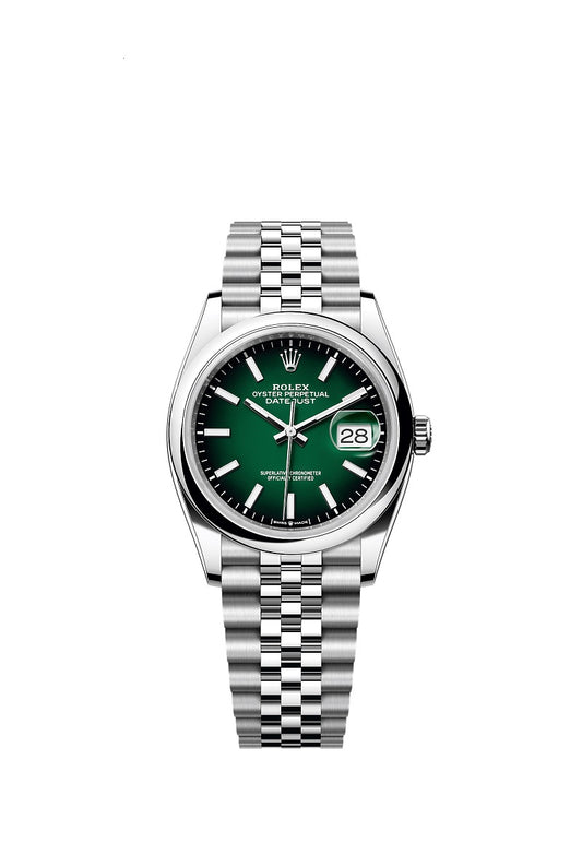 Rolex Datejust 36, Oystersteel, Green ombré dial, Domed Jubilee, Ref# 126200-0026
