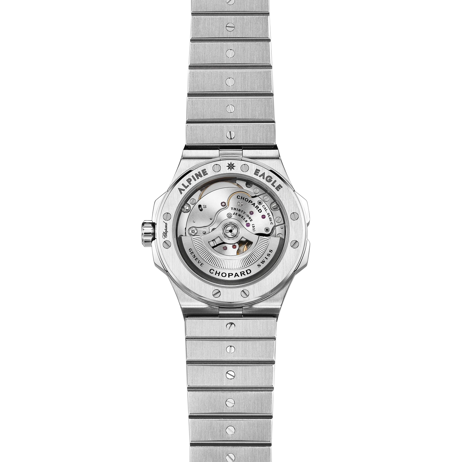 Unworn Chopard Alpine Eagle 36, Stainless Steel, 36mm, Ref# 298601-3002, Back