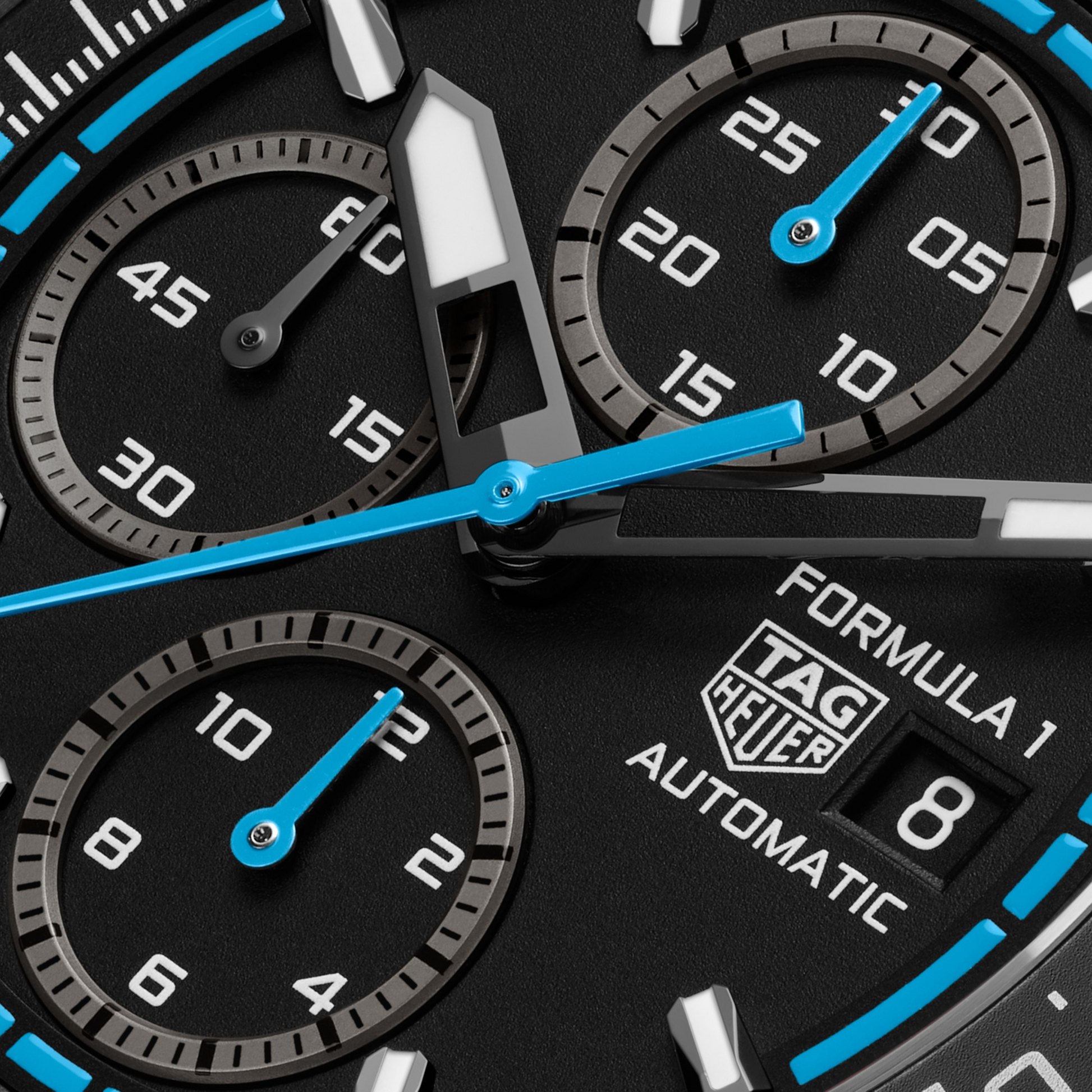 TAG Heuer Formula 1 Chronograph, DLC Titanium, 44mm, Ref# CBZ2084.FT8097, Hands and sun-dials