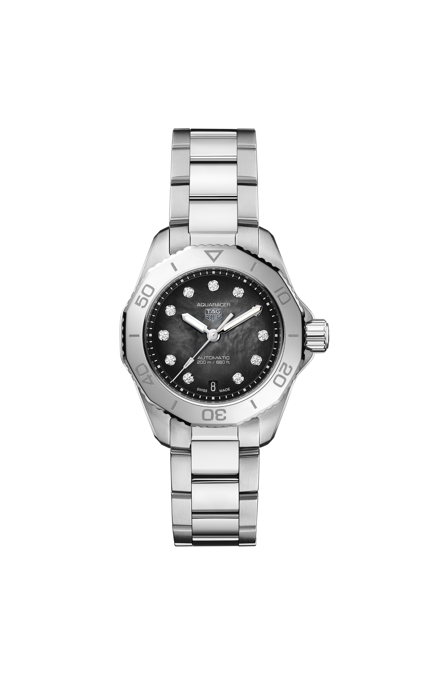 TAG Heuer Aquaracer Professional 200 Date, 30mm, Stainless Steel and 11 Diamonds, Ref# WBP2410.BA0622