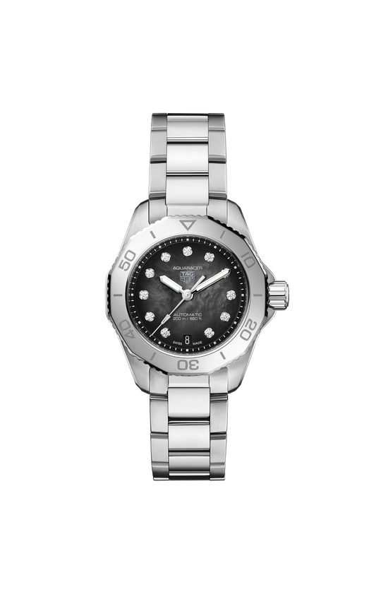 TAG Heuer Aquaracer Professional 200 Date, 30mm, Stainless Steel and 11 Diamonds, Ref# WBP2410.BA0622