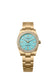 Rolex Oyster Perpetual 34, 18k Yellow Gold and Diamonds, 34mm, Turquoise Blue dial, Oyster, Ref# 124248rbr-0002
