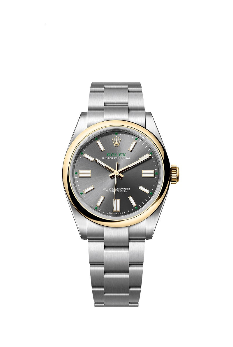 Rolex Oyster Perpetual 41, Oystersteel and 18k Yellow Gold, 41mm, Slate dial, Domed Oyster, Ref# 134303-0001