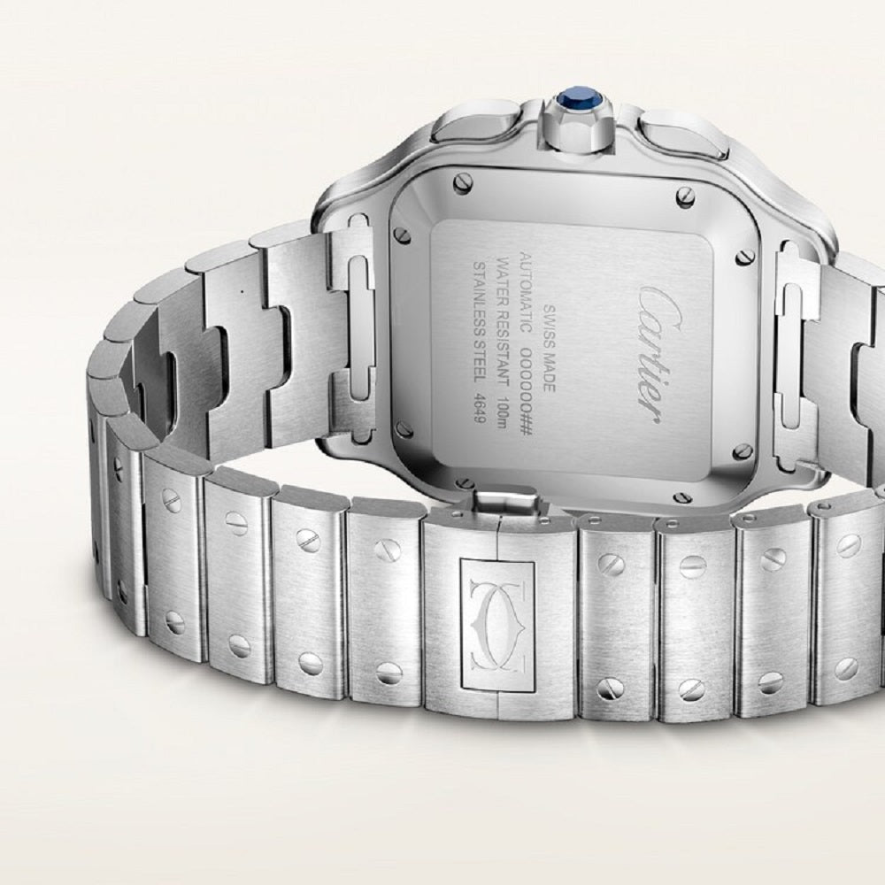 Cartier Santos de Cartier, Stainless Steel, 47mm x 39.8mm, Ref# WSSA0083, Back