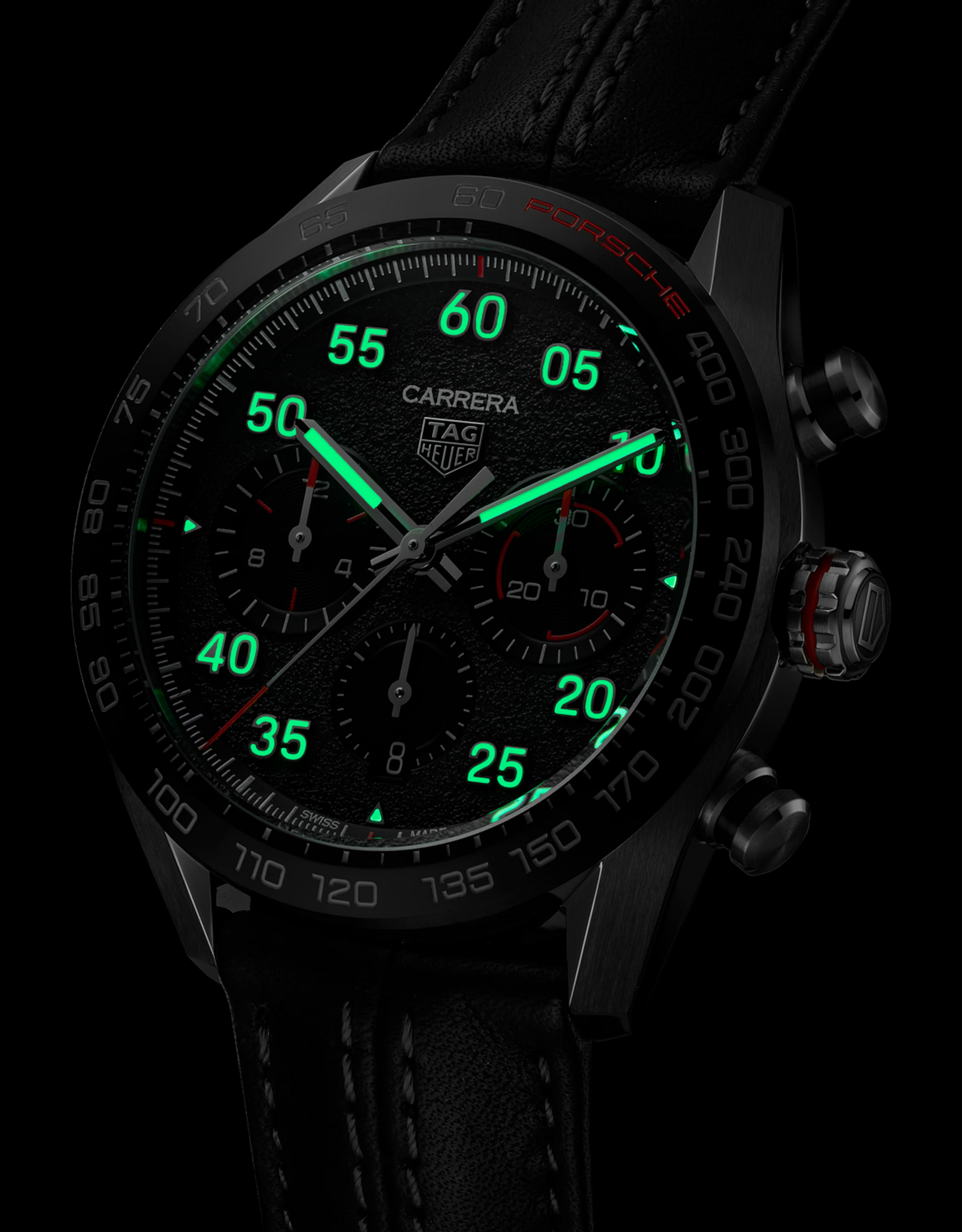 TAG Heuer Carrera Chronograph x Porsche, Stainless Steel, 44mm, Ref# CBN2A1F.FC6492, Luminous