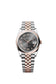 Rolex Datejust 36, Oystersteel and 18k Everose Gold, Slate set with diamonds dial, Domed Jubilee, Ref# 126201-0047
