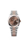Rolex Datejust 36, Oystersteel and 18k Everose Gold, Chocolate sunray set with 10 diamonds dial, Domed Jubilee, Ref# 126201-0053