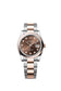 Rolex Datejust 36, Oystersteel and 18k Everose Gold, Chocolate sunray set with 10 diamonds dial, Domed Oyster, Ref# 126201-0054