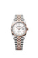 Rolex Datejust 36, Oystersteel and 18k Everose Gold, Intense White Roman dial, Fluted Jubilee, Ref# 126231-0045