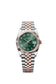 Rolex Datejust 36, Oystersteel and 18k Everose Gold, Mint green sunray Roman dial, Fluted Jubilee, Ref# 126231-0051