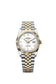 Rolex Datejust 36, Oystersteel and 18k Yellow Gold, Intense White Roman dial, Fluted Jubilee, Ref# 126233-0047