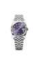 Rolex Datejust 36, Oystersteel and 18k White Gold, Aubergine set with diamonds dial, Fluted Jubilee, Ref# 126234-0063
