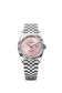 Rolex Datejust 36, Oystersteel and 18k White Gold, Pink set with diamonds dial, Fluted Jubilee, Ref# 126234-0065