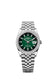 Rolex Datejust 36, Oystersteel and 18k White Gold, Green ombré dial, Diamond-set bezel Jubilee, Ref# 126284rbr-0051