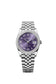 Rolex Datejust 36, Oystersteel and 18k White Gold, Aubergine set with diamonds dial, Diamond-set bezel Jubilee, Ref# 126284rbr-0055