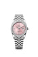 Rolex Datejust 36, Oystersteel and 18k White Gold, Pink set with diamonds dial, Diamond-set bezel Jubilee, Ref# 126284rbr-0057